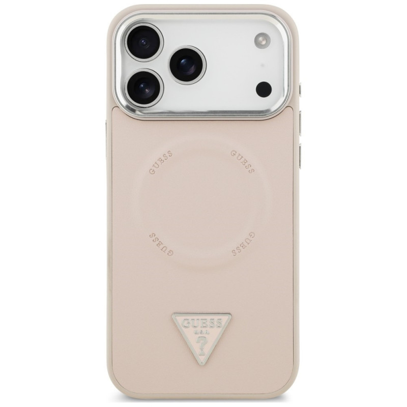 Funda MagSafe Triangle Logo Guess para Apple iPhone 18 Pro Max / 17 Pro Max, rosa