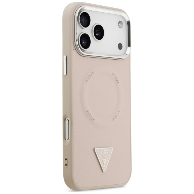 Funda MagSafe Triangle Logo Guess para Apple iPhone 18 Pro Max / 17 Pro Max, rosa