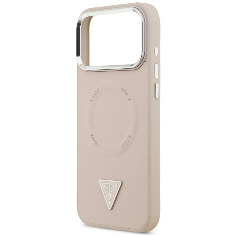 Funda MagSafe Triangle Logo Guess para Apple iPhone 18 Pro Max / 17 Pro Max, rosa