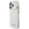 Funda Guess IML Script Metal MagSafe para Apple iPhone 18 Pro / 17 Pro, transparente