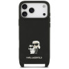 Funda con correa CBDY y pin metálico Saffiano Karl&Choupette Karl Lagerfeld para Apple iPhone 18 Pro Max / 17 Pro Max, negra