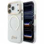 Funda MagSafe metálica IML Script Guess para Apple iPhone 18 Pro Max / 17 Pro Max, transparente