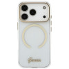 Funda MagSafe metálica IML Script Guess para Apple iPhone 18 Pro Max / 17 Pro Max, transparente