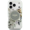 Funda MagSafe Guess IML Flower & Tonal Circle para Apple iPhone 18 Pro / 17 Pro, verde