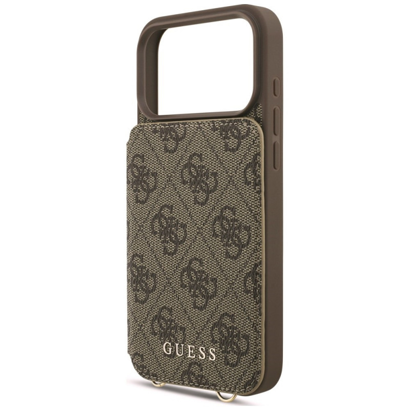 Funda cruzada Guess 4G Cardslots & Magnetic Closure para Apple iPhone 18 Pro / 17 Pro, marrón