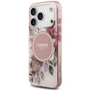 Funda MagSafe Guess IML Flower & Tonal Circle para Apple iPhone 18 Pro Max / 17 Pro Max, rosa