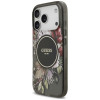 Funda MagSafe Guess IML Flowers Pearl Strap para Apple iPhone 18 Pro / 17 Pro, negra