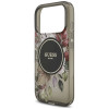 Funda MagSafe Guess IML Flowers Pearl Strap para Apple iPhone 18 Pro / 17 Pro, negra