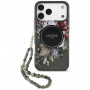 Funda MagSafe Guess IML Flowers Pearl Strap para Apple iPhone 18 Pro Max / 17 Pro Max, negra