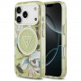 Funda MagSafe Guess IML Glitter Flowers Triangle para Apple iPhone 18 Pro Max / 17 Pro Max, verde
