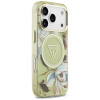 Funda MagSafe Guess IML Glitter Flowers Triangle para Apple iPhone 18 Pro Max / 17 Pro Max, verde