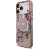 Funda MagSafe Guess IML Flowers Pearl Strap para Apple iPhone 18 Pro Max / 17 Pro Max, rosa
