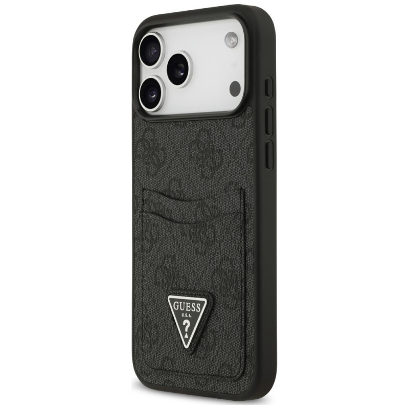 Funda triangular Guess 4G Double Card para Apple iPhone 18 Pro Max / 17 Pro Max, negra