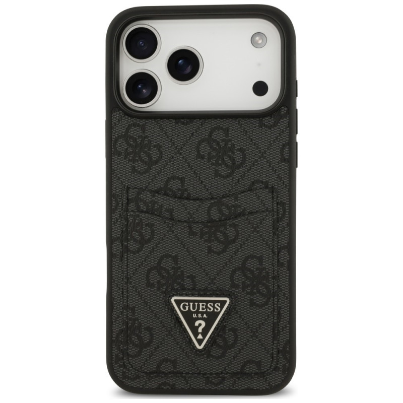 Funda triangular Guess 4G Double Card para Apple iPhone 18 Pro Max / 17 Pro Max, negra