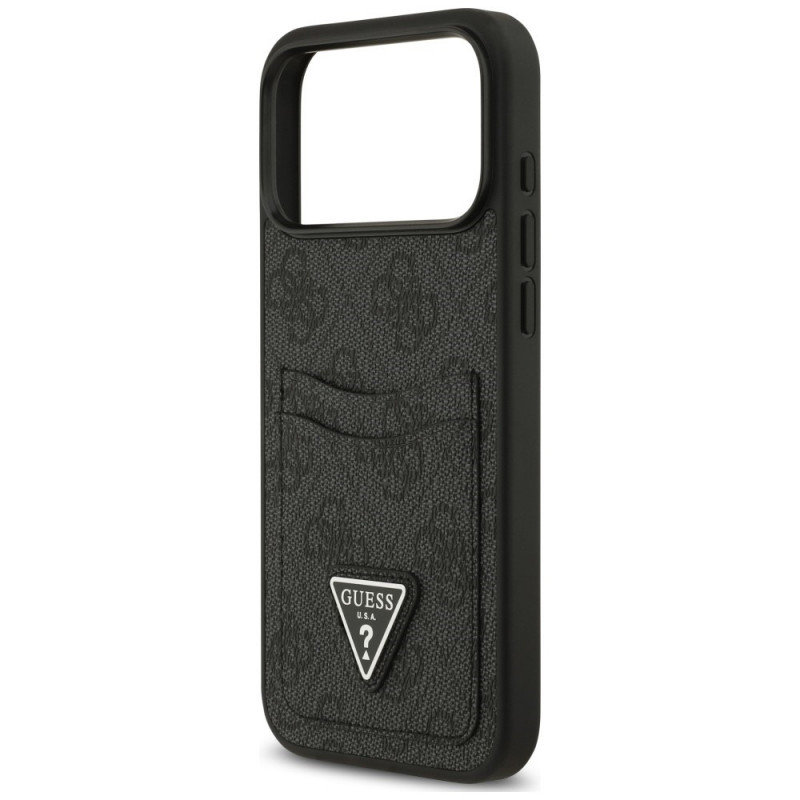 Funda triangular Guess 4G Double Card para Apple iPhone 18 Pro Max / 17 Pro Max, negra