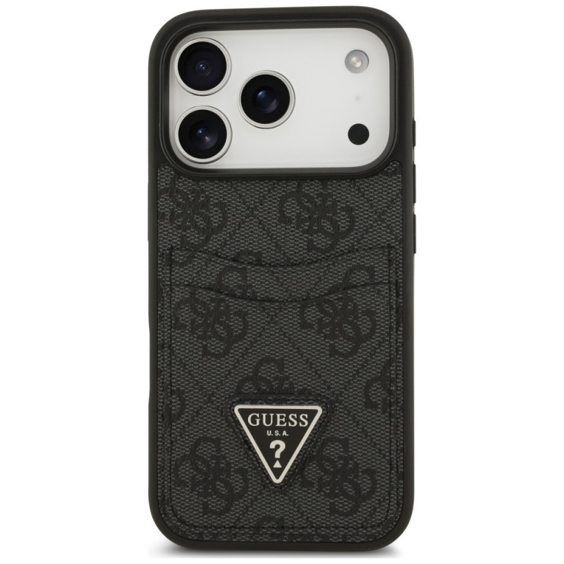 Funda triangular Guess 4G Double Card para Apple iPhone 18 Pro / 17 Pro, negra