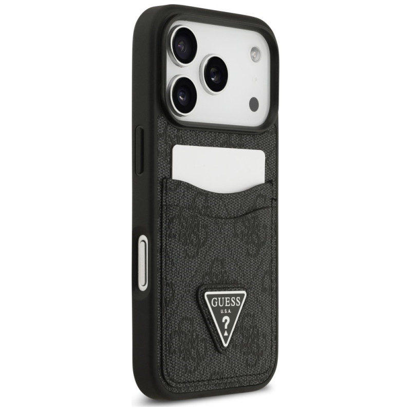Funda triangular Guess 4G Double Card para Apple iPhone 18 Pro / 17 Pro, negra