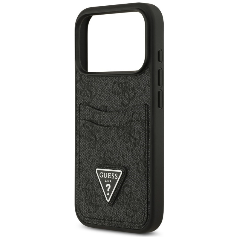Funda triangular Guess 4G Double Card para Apple iPhone 18 Pro / 17 Pro, negra