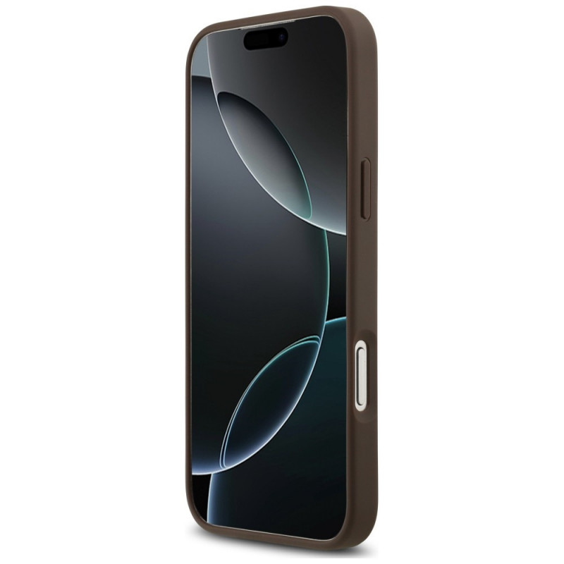 Funda triangular de doble tarjeta 4G Guess para Apple iPhone 18 Pro Max / 17 Pro Max, marrón