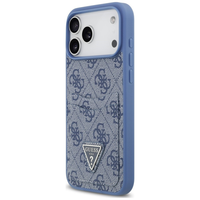 Funda triangular Guess 4G Double Card para Apple iPhone 18 Pro Max / 17 Pro Max, azul