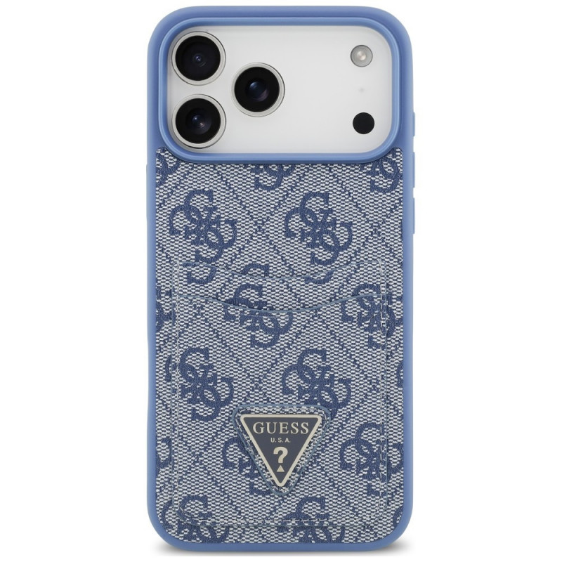 Funda triangular Guess 4G Double Card para Apple iPhone 18 Pro Max / 17 Pro Max, azul