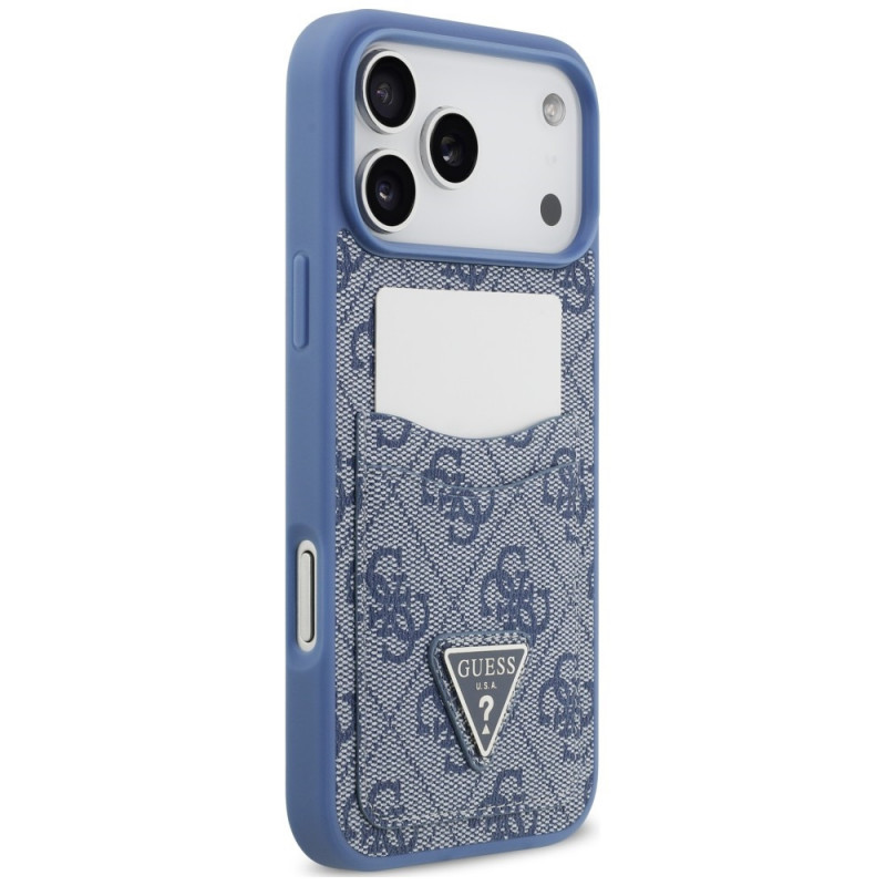 Funda triangular Guess 4G Double Card para Apple iPhone 18 Pro Max / 17 Pro Max, azul