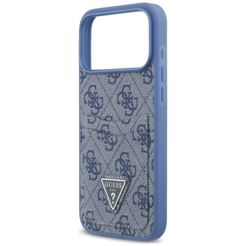 Funda triangular Guess 4G Double Card para Apple iPhone 18 Pro Max / 17 Pro Max, azul