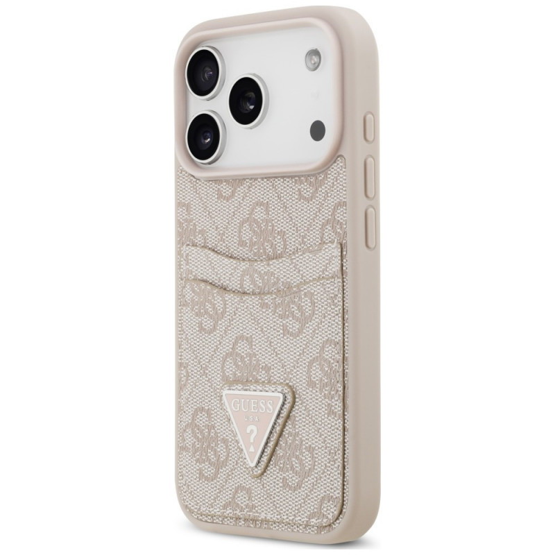 Funda triangular Guess 4G Double Card para Apple iPhone 18 Pro / 17 Pro, rosa