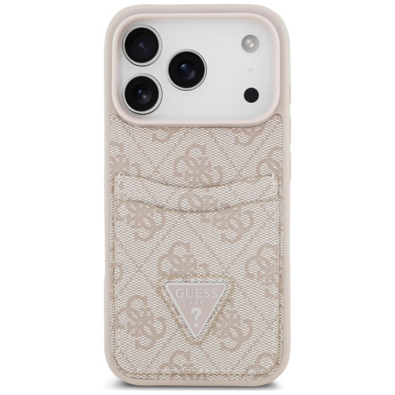 Funda triangular Guess 4G Double Card para Apple iPhone 18 Pro Max / 17 Pro Max, rosa