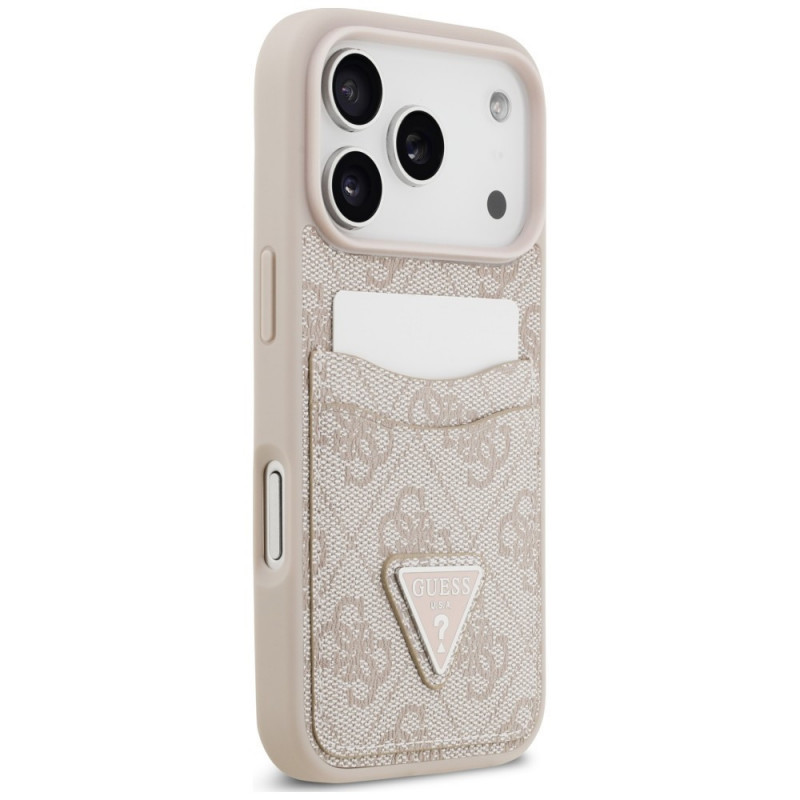 Funda triangular Guess 4G Double Card para Apple iPhone 18 Pro Max / 17 Pro Max, rosa