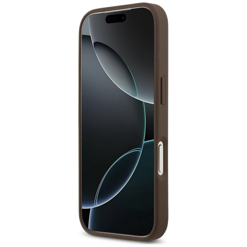 Funda triangular Guess 4G Double Card para Apple iPhone 18 Pro / 17 Pro, marrón