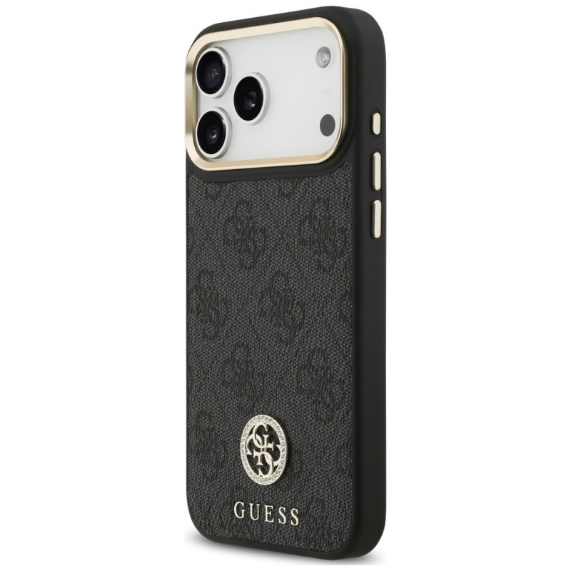 Funda MagSafe Guess 4G Strass Logo para Apple iPhone 18 Pro Max / 17 Pro Max, negra