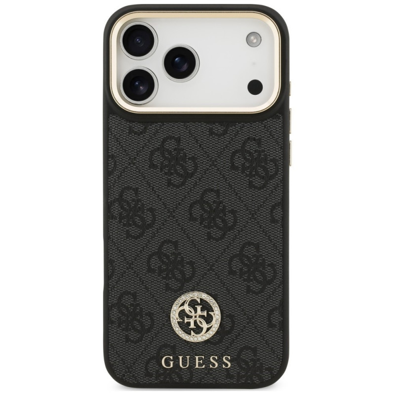 Funda MagSafe Guess 4G Strass Logo para Apple iPhone 18 Pro Max / 17 Pro Max, negra