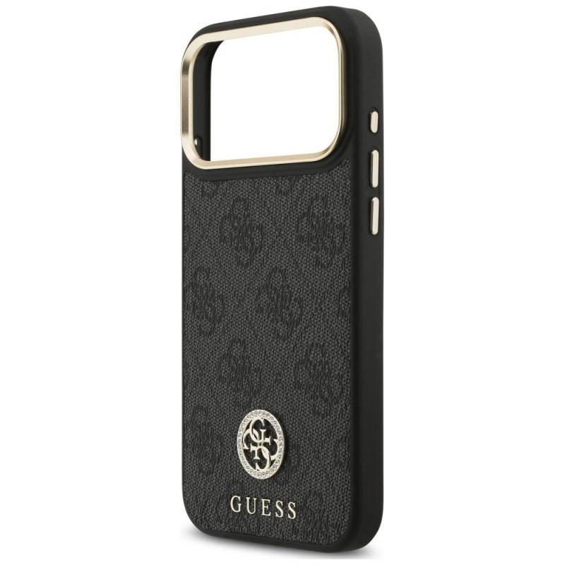 Funda MagSafe Guess 4G Strass Logo para Apple iPhone 18 Pro Max / 17 Pro Max, negra