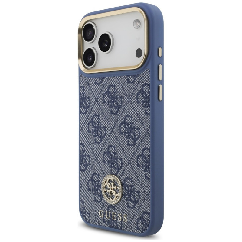 Funda MagSafe Guess 4G Strass Logo para Apple iPhone 18 Pro Max / 17 Pro Max, azul