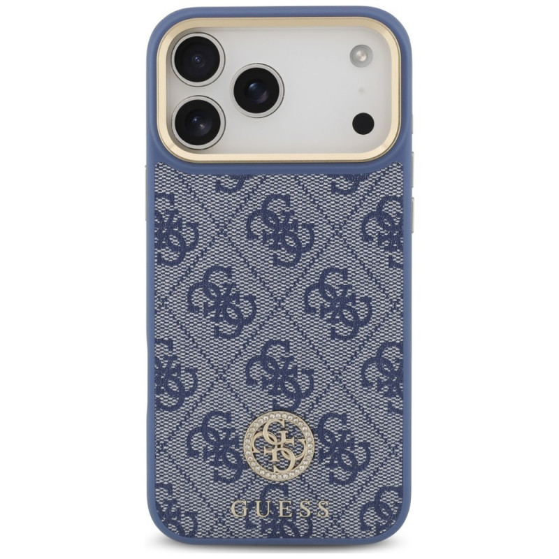 Funda MagSafe Guess 4G Strass Logo para Apple iPhone 18 Pro Max / 17 Pro Max, azul