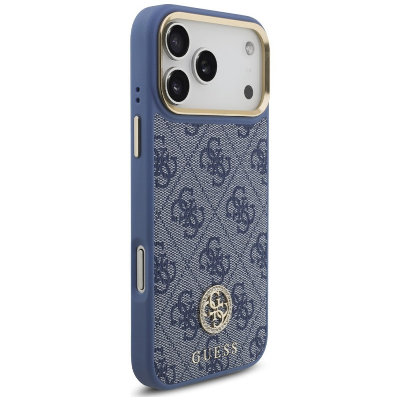 Funda MagSafe Guess 4G Strass Logo para Apple iPhone 18 Pro Max / 17 Pro Max, azul