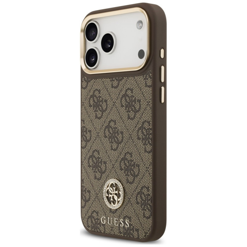 Funda MagSafe Guess 4G Strass Logo para Apple iPhone 18 Pro Max / 17 Pro Max, marrón