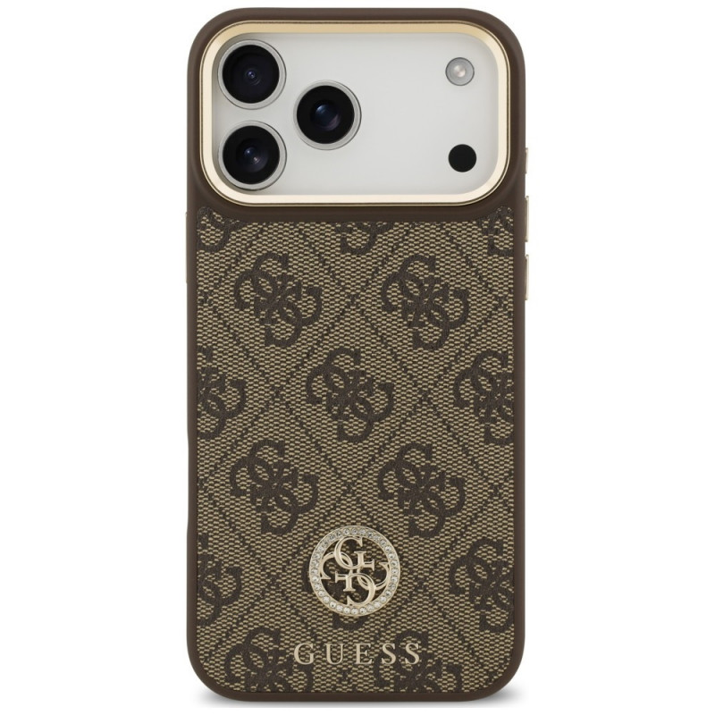 Funda MagSafe Guess 4G Strass Logo para Apple iPhone 18 Pro Max / 17 Pro Max, marrón