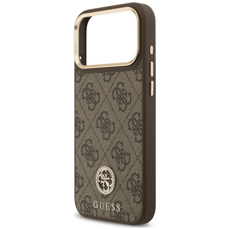 Funda MagSafe Guess 4G Strass Logo para Apple iPhone 18 Pro Max / 17 Pro Max, marrón