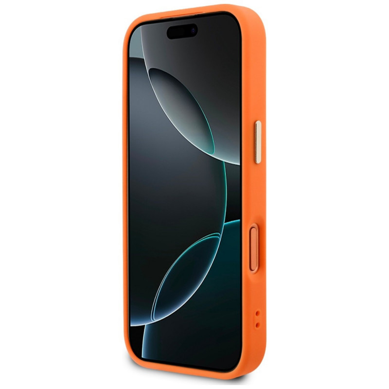 Funda MagSafe Guess Peony Hot Stamp para Apple iPhone 18 Pro Max / 17 Pro Max, naranja