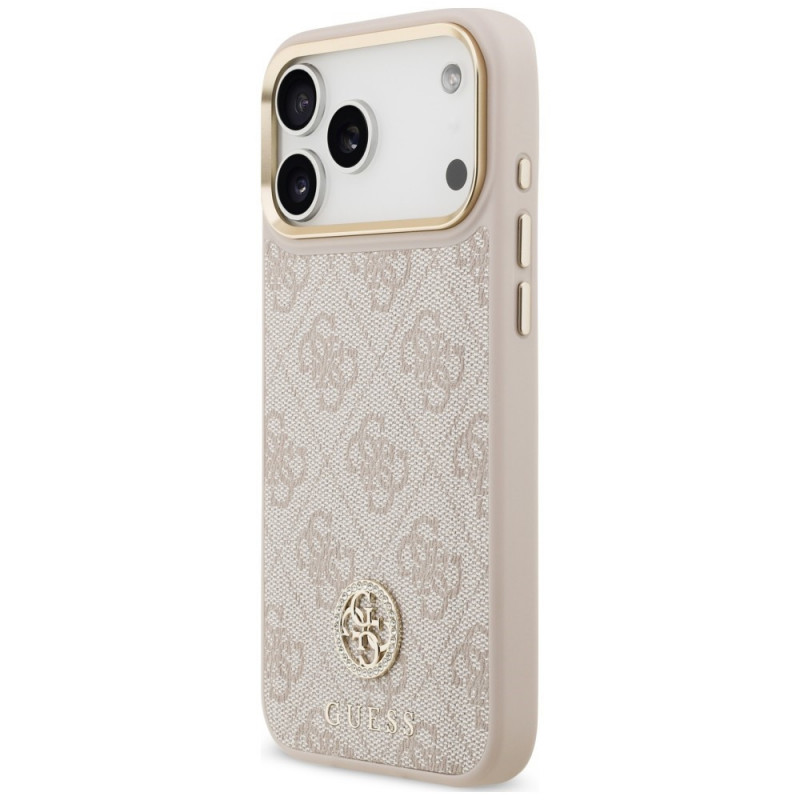 Funda MagSafe Guess 4G Strass Logo para Apple iPhone 18 Pro Max / 17 Pro Max, rosa