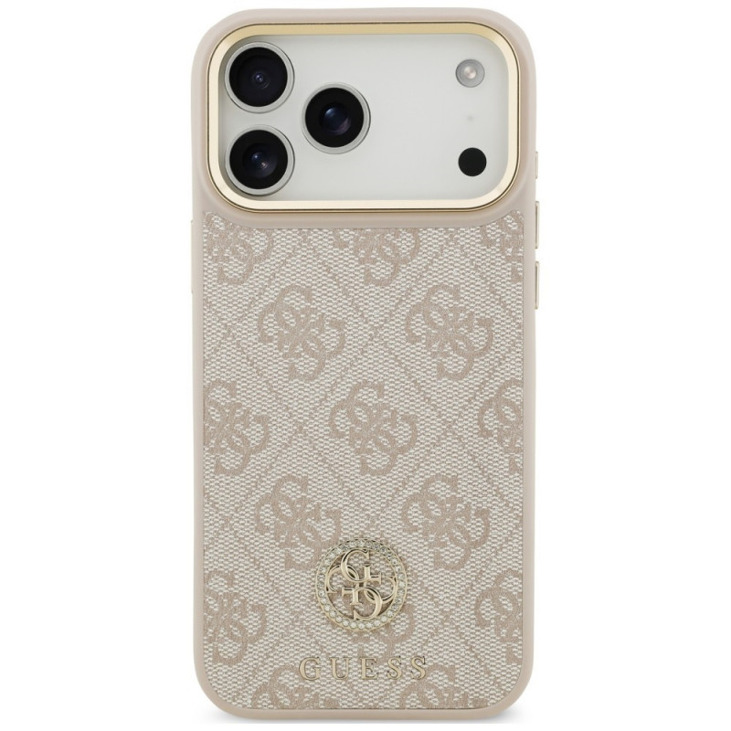 Funda MagSafe Guess 4G Strass Logo para Apple iPhone 18 Pro Max / 17 Pro Max, rosa