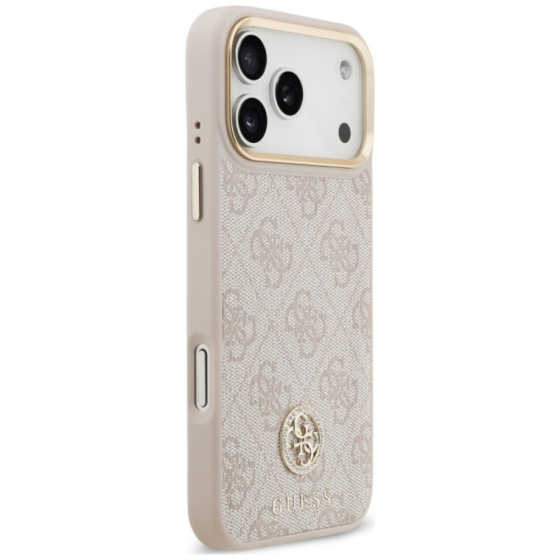 Funda MagSafe Guess 4G Strass Logo para Apple iPhone 18 Pro Max / 17 Pro Max, rosa