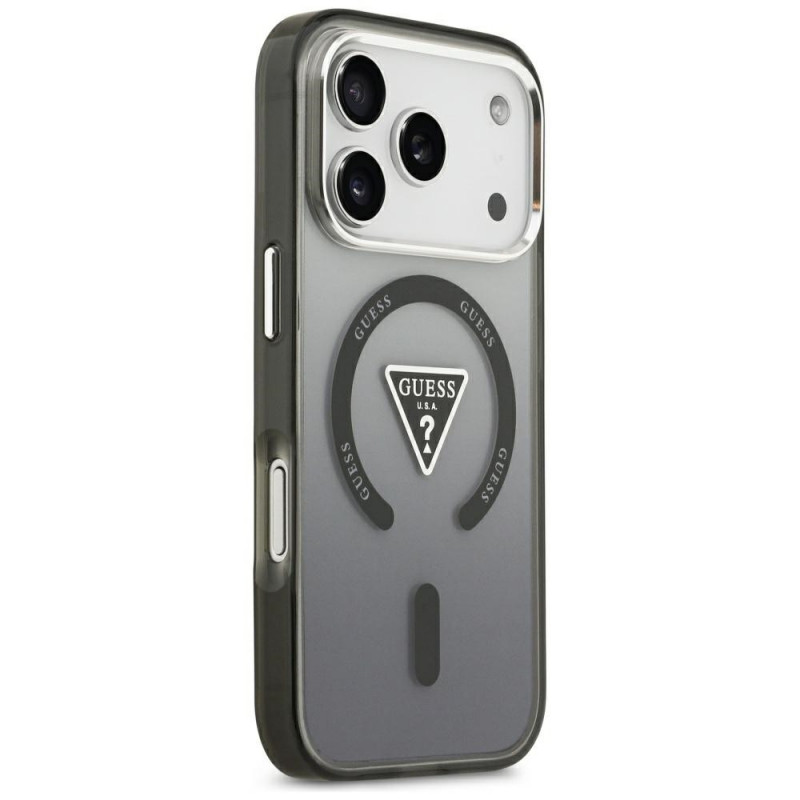 Funda MagSafe Guess IML Gradient Triangle Logo para Apple iPhone 18 Pro Max / 17 Pro Max, negra