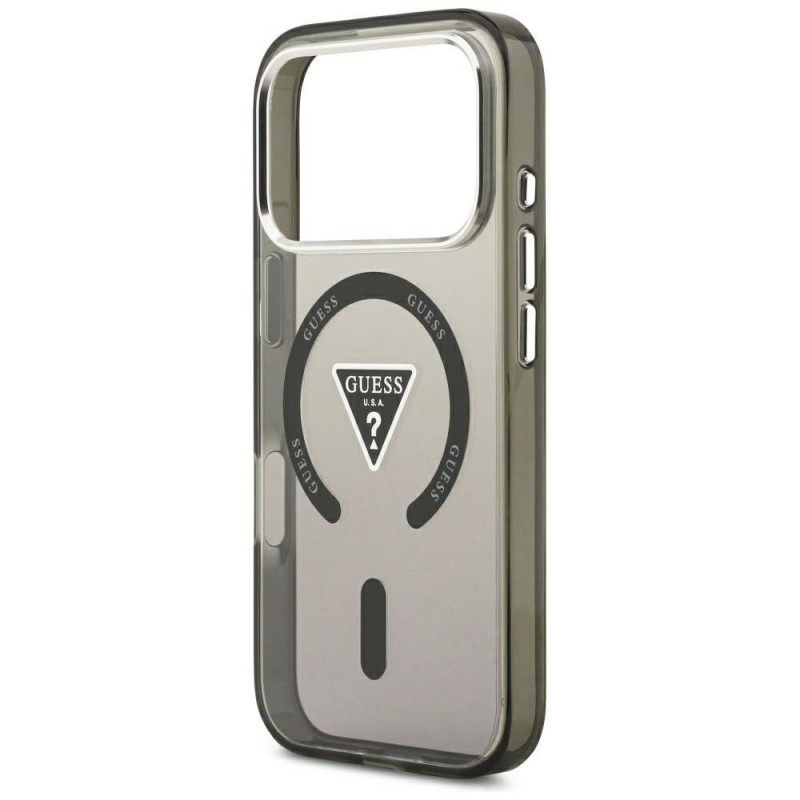 Funda MagSafe Guess IML Gradient Triangle Logo para Apple iPhone 18 Pro Max / 17 Pro Max, negra