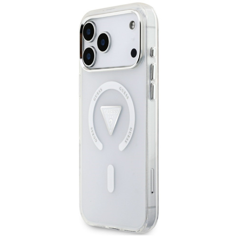 Funda MagSafe Guess IML Gradient Triangle Logo para Apple iPhone 18 Pro Max / 17 Pro Max, Transparente
