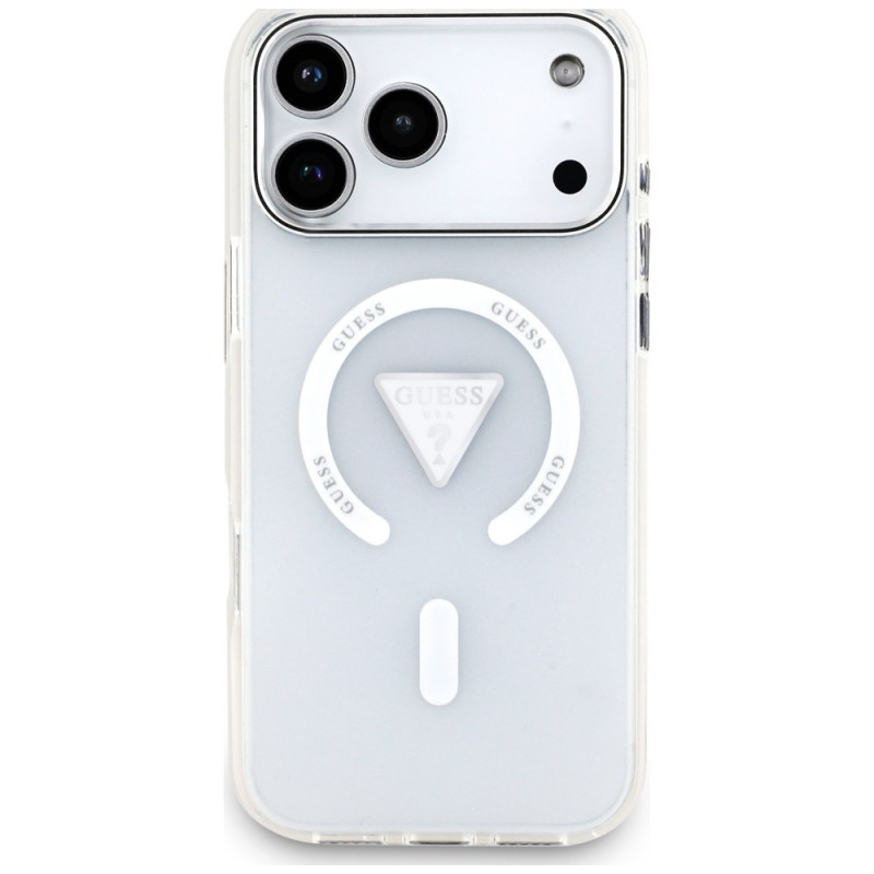 Funda MagSafe Guess IML Gradient Triangle Logo para Apple iPhone 18 Pro Max / 17 Pro Max, Transparente