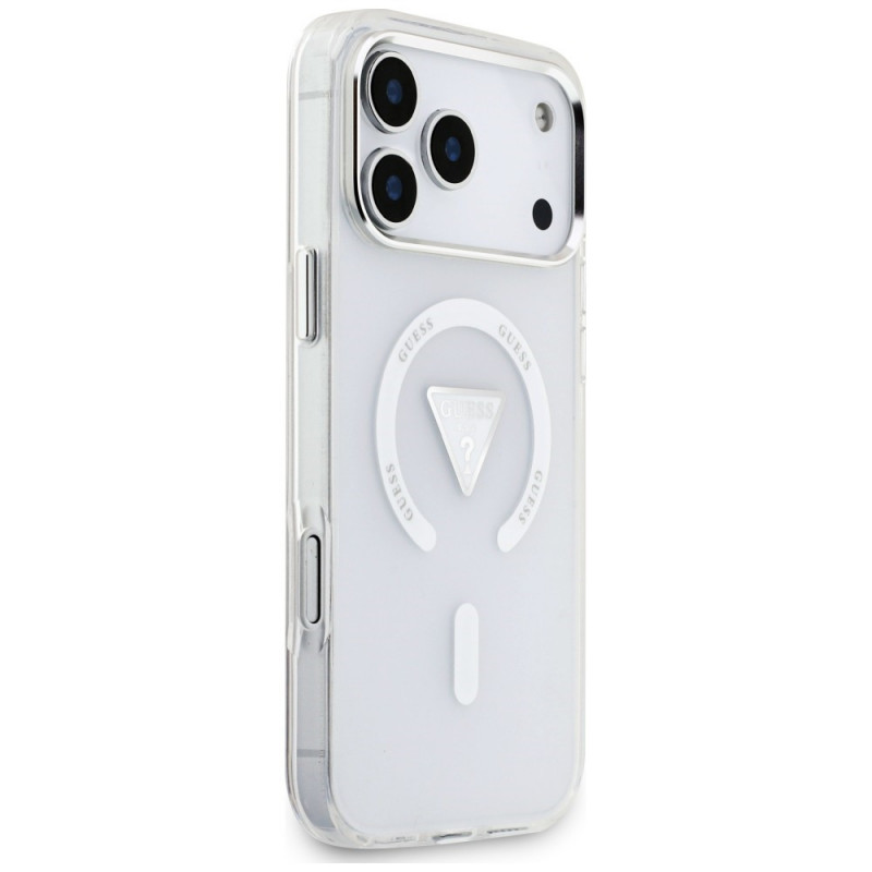 Funda MagSafe Guess IML Gradient Triangle Logo para Apple iPhone 18 Pro Max / 17 Pro Max, Transparente