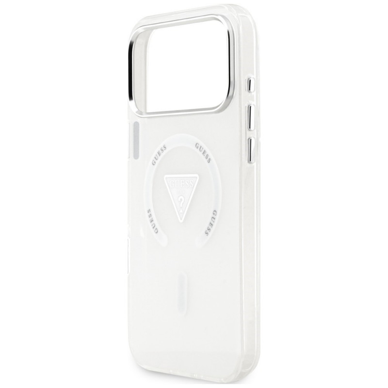 Funda MagSafe Guess IML Gradient Triangle Logo para Apple iPhone 18 Pro Max / 17 Pro Max, Transparente